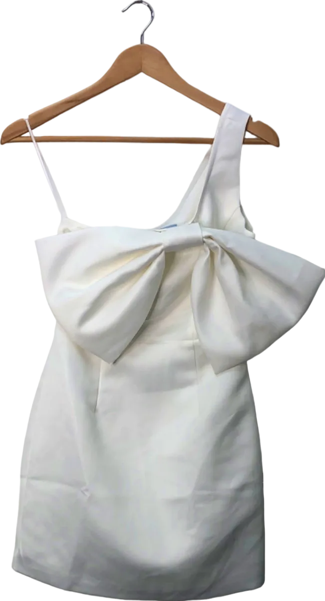 Charlotte Mills White Bow Detail Dress UK 6
