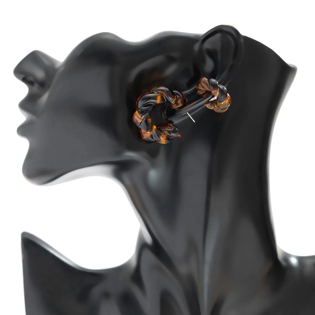 Chic 2 Pairs Leopard Twisted Ear Cuff Stud Earrings Set