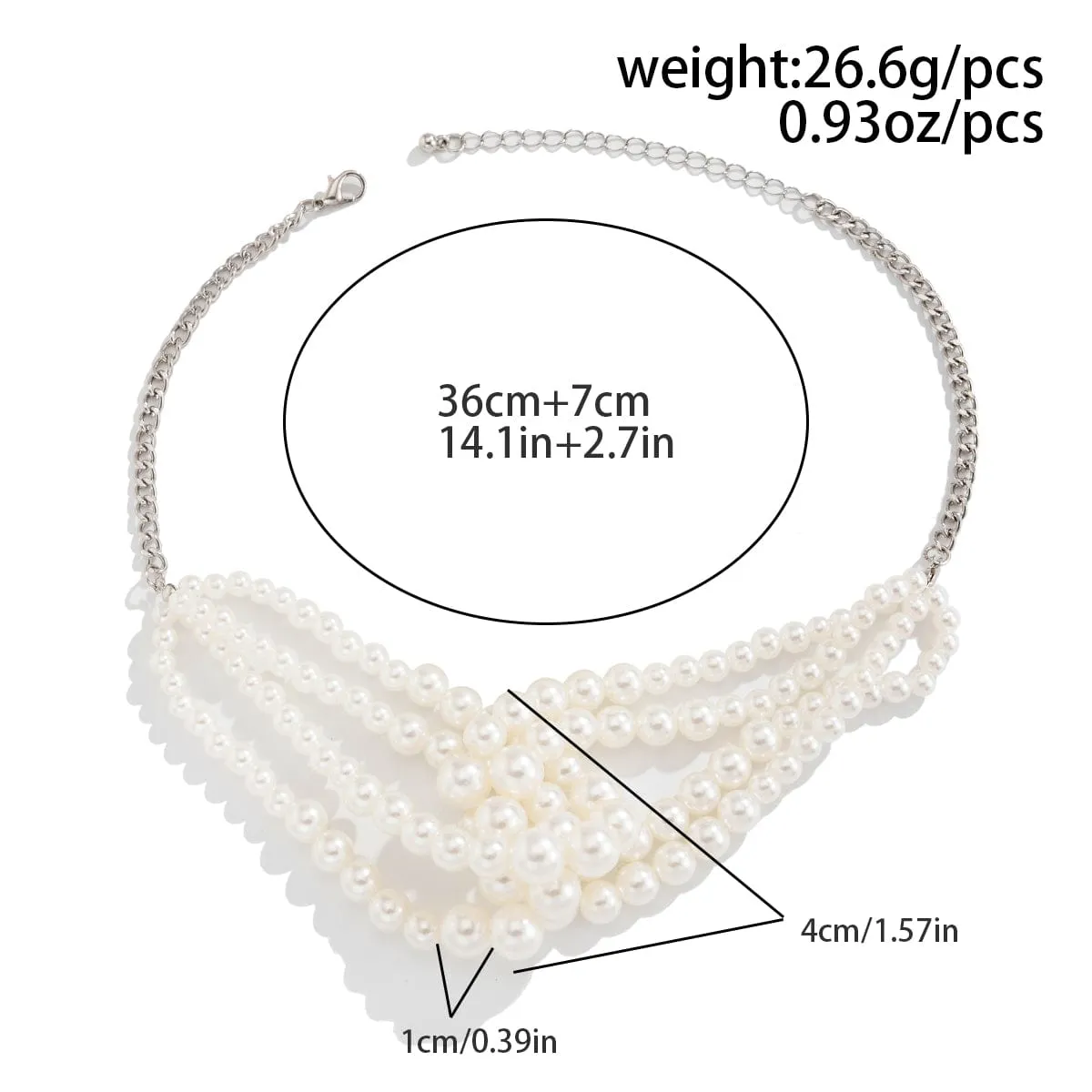 Chic Layered Knotted Pearl Chain Choker Necklace Bracelet