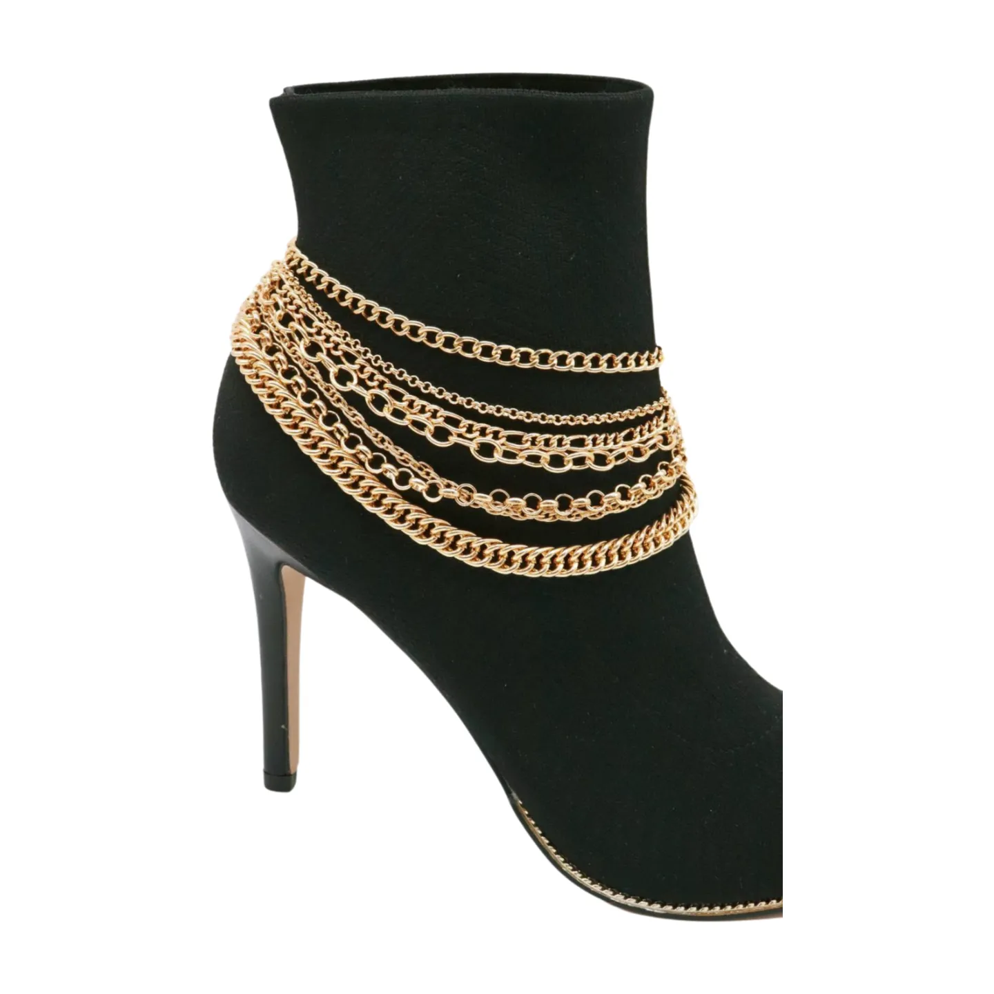 Classic Style Multi-Strand Gold Metal Boot Chain