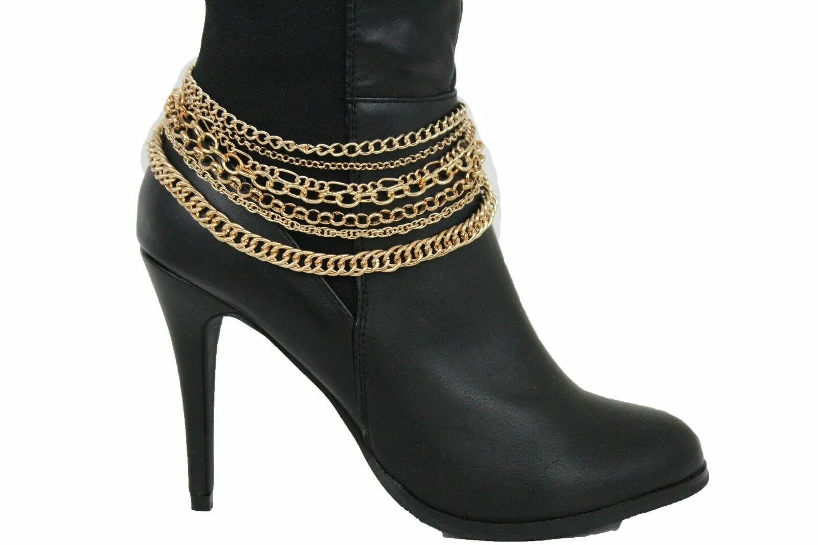 Classic Style Multi-Strand Gold Metal Boot Chain