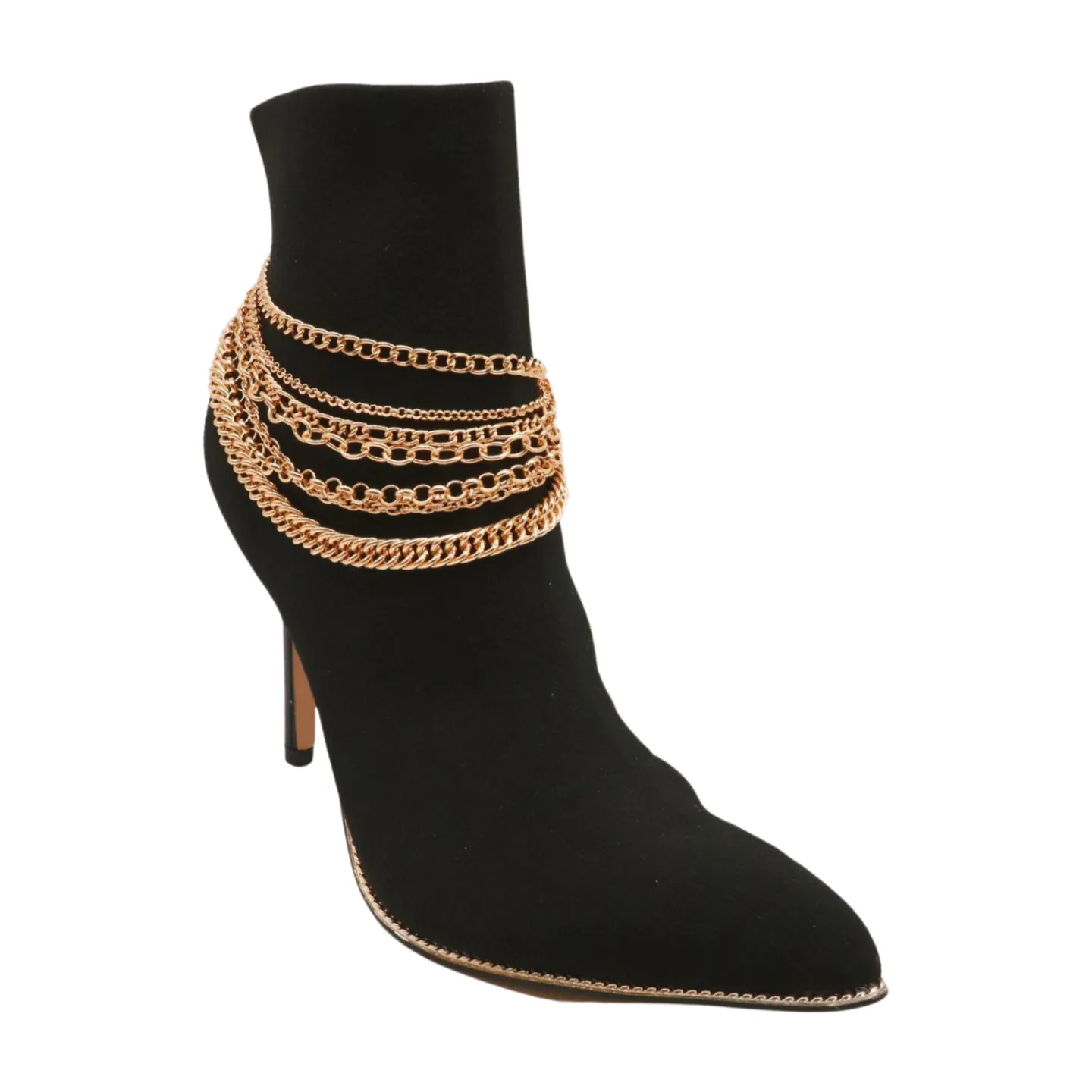 Classic Style Multi-Strand Gold Metal Boot Chain