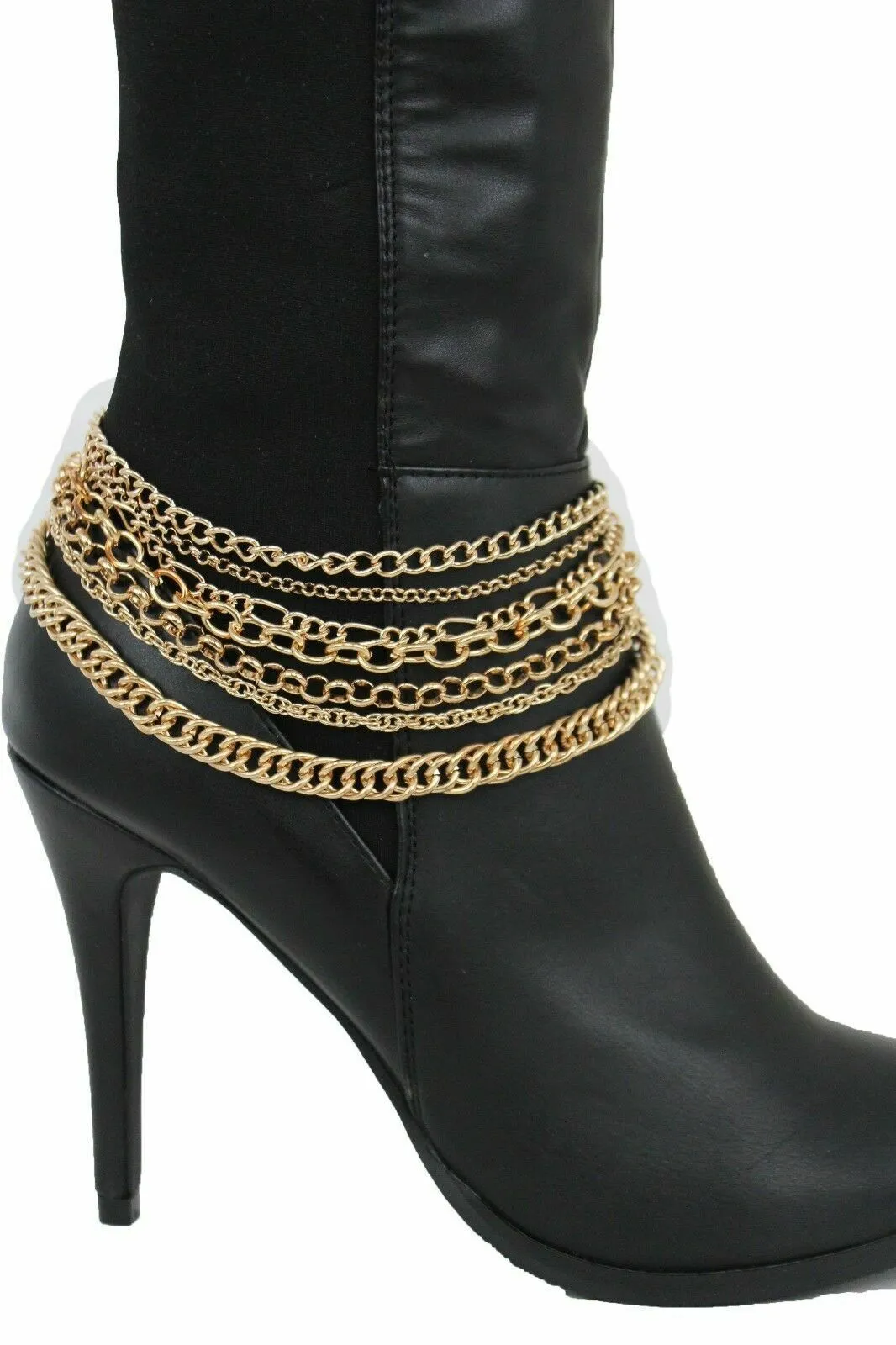 Classic Style Multi-Strand Gold Metal Boot Chain