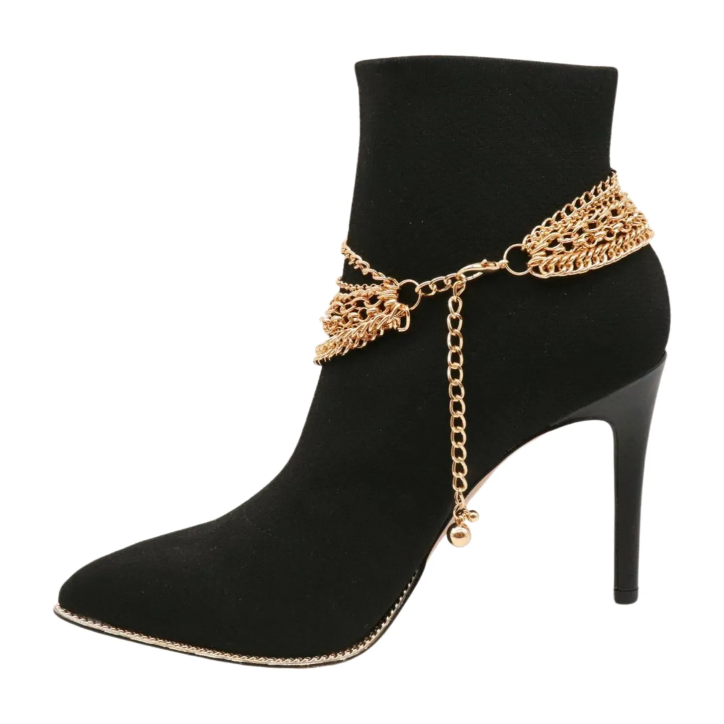 Classic Style Multi-Strand Gold Metal Boot Chain
