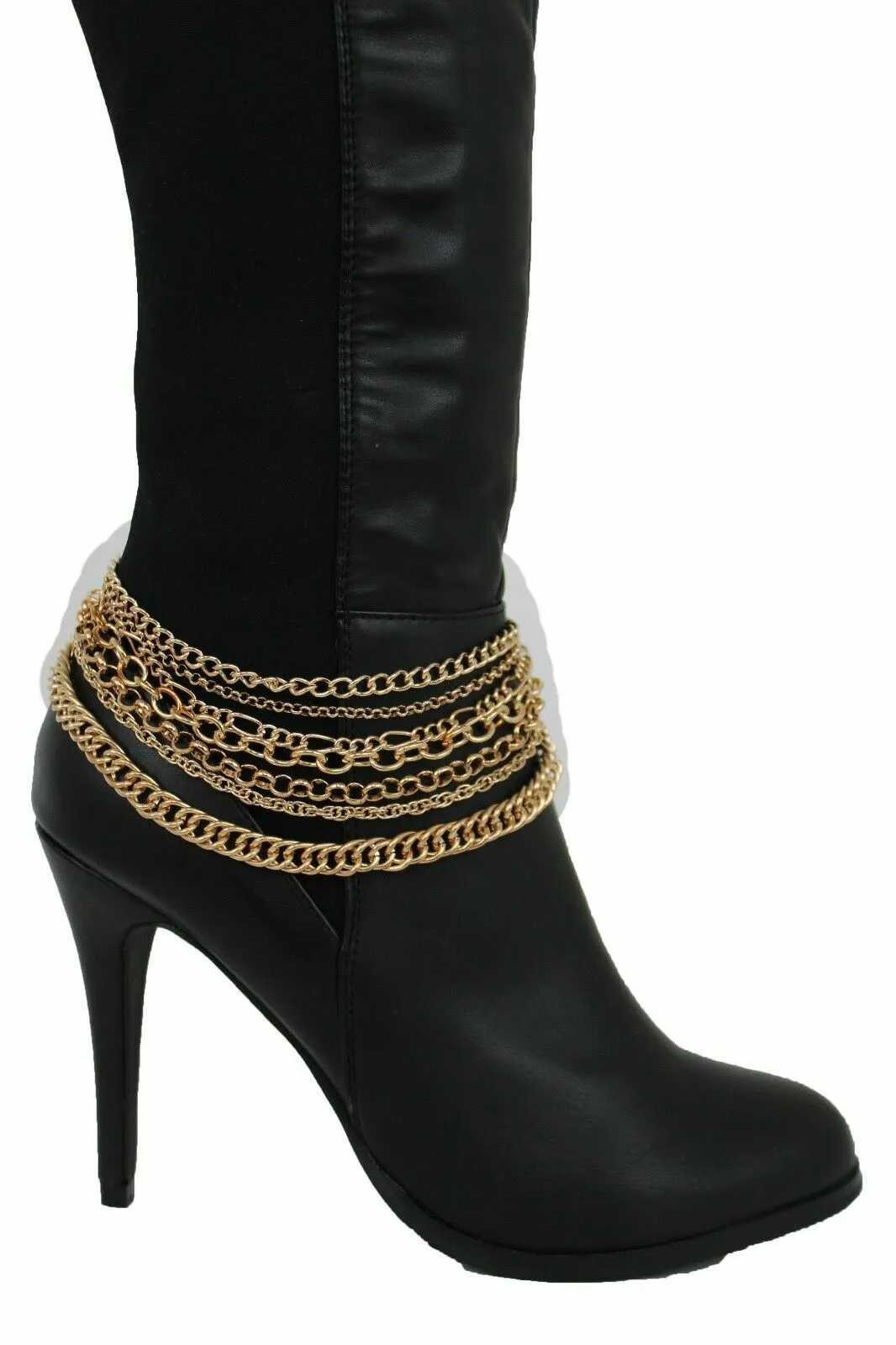 Classic Style Multi-Strand Gold Metal Boot Chain