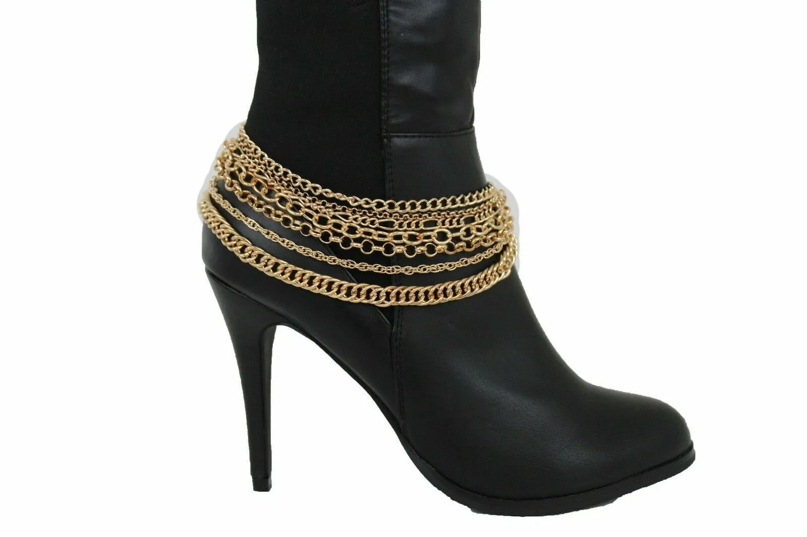 Classic Style Multi-Strand Gold Metal Boot Chain