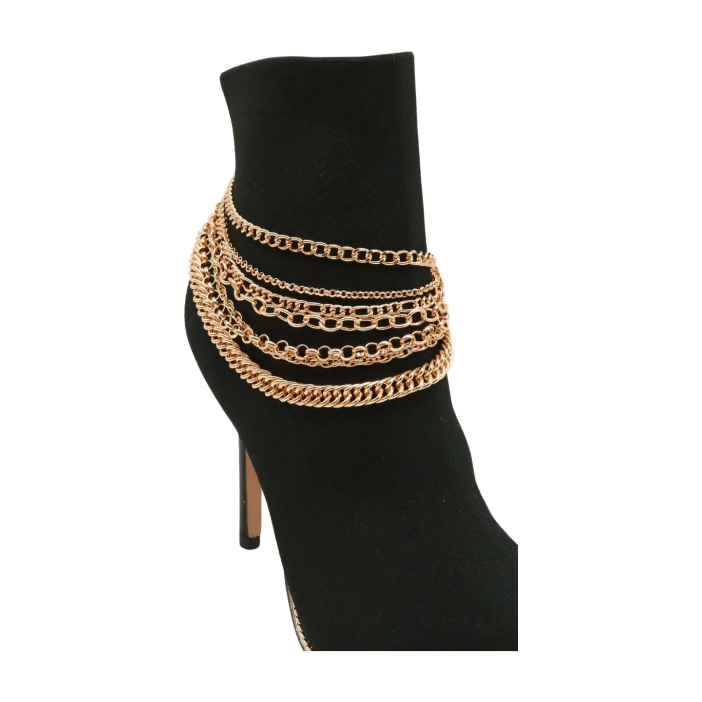 Classic Style Multi-Strand Gold Metal Boot Chain