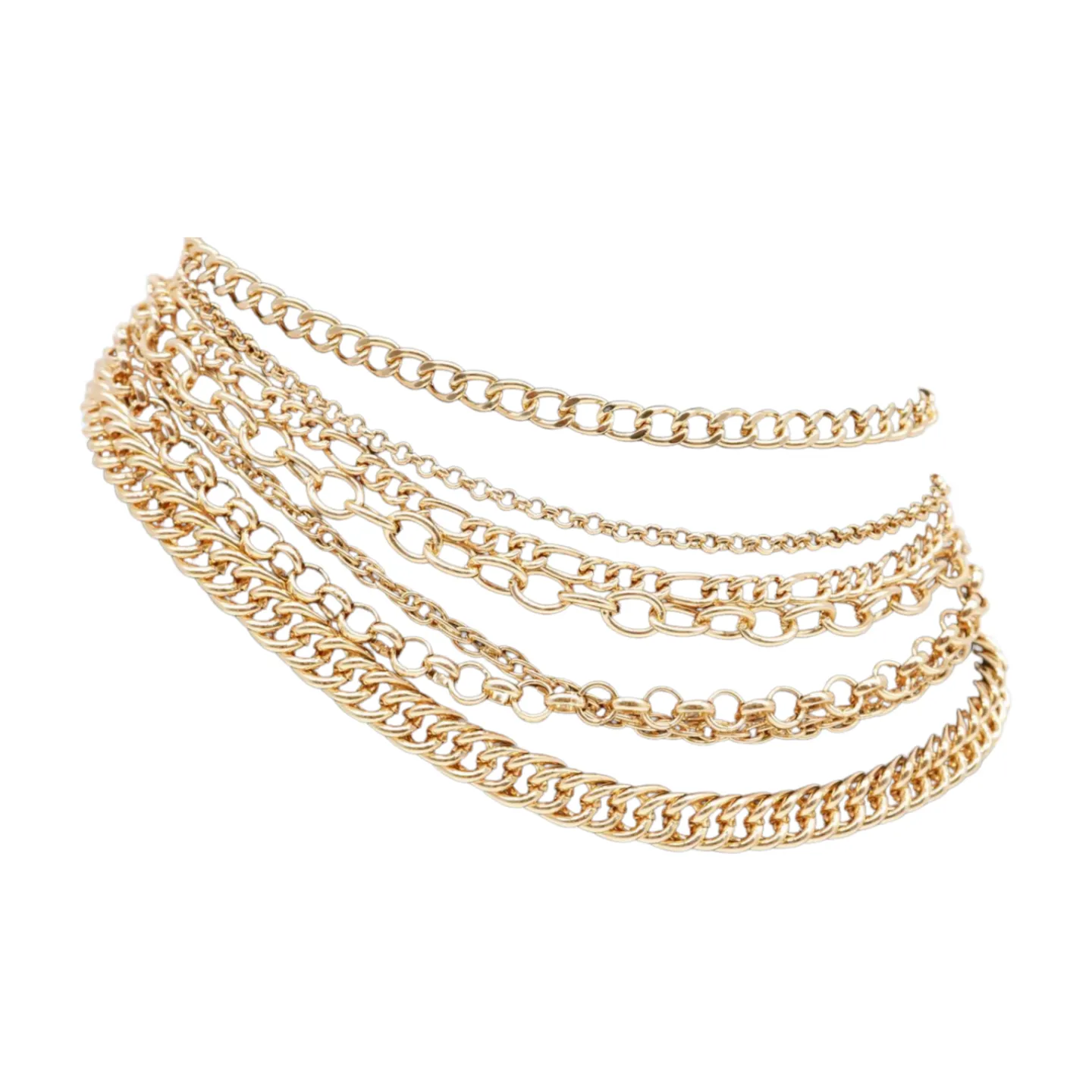 Classic Style Multi-Strand Gold Metal Boot Chain