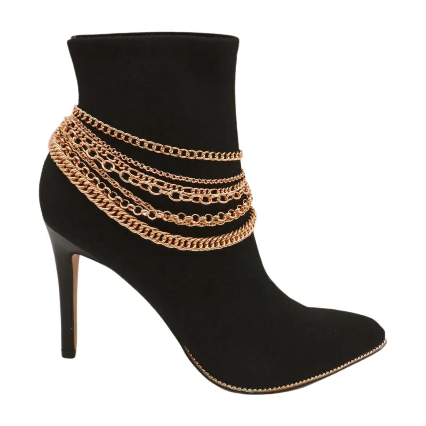 Classic Style Multi-Strand Gold Metal Boot Chain