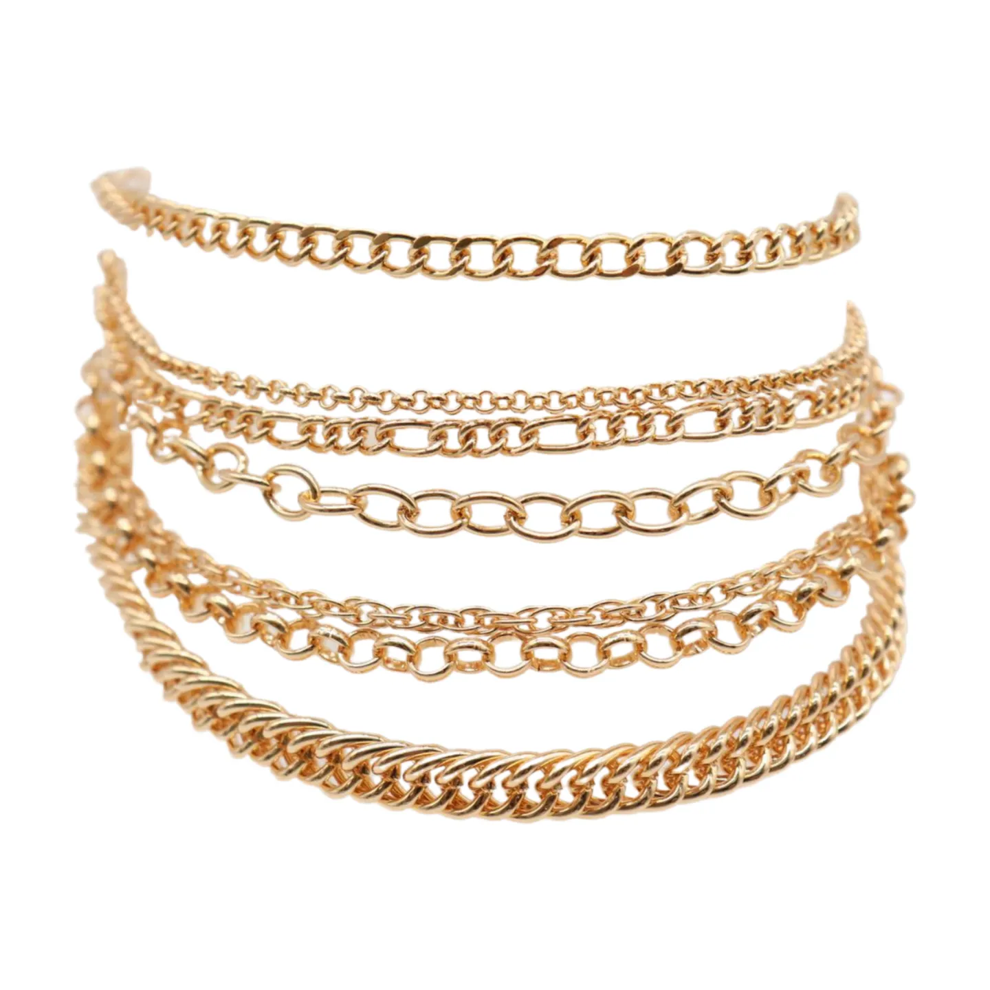 Classic Style Multi-Strand Gold Metal Boot Chain