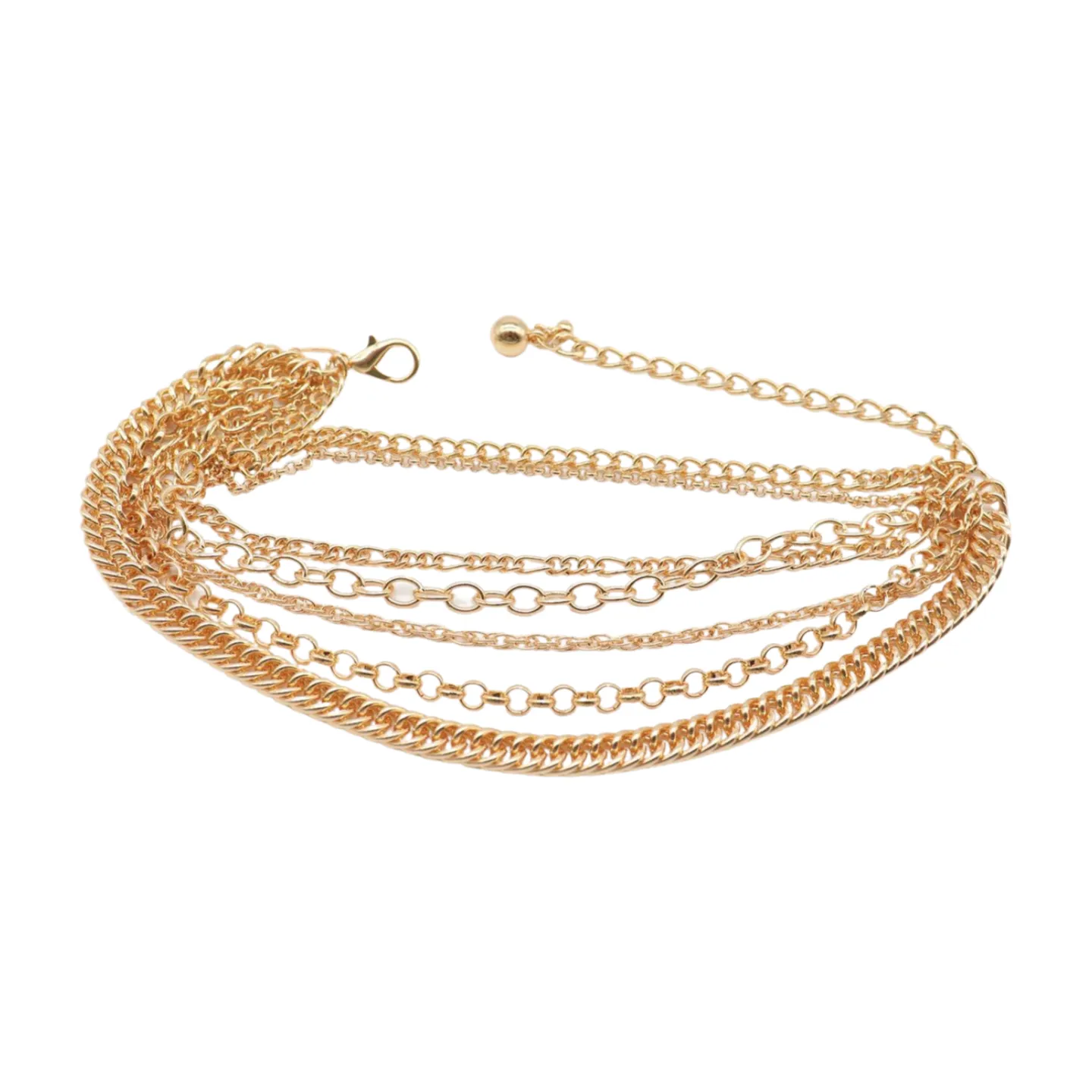 Classic Style Multi-Strand Gold Metal Boot Chain