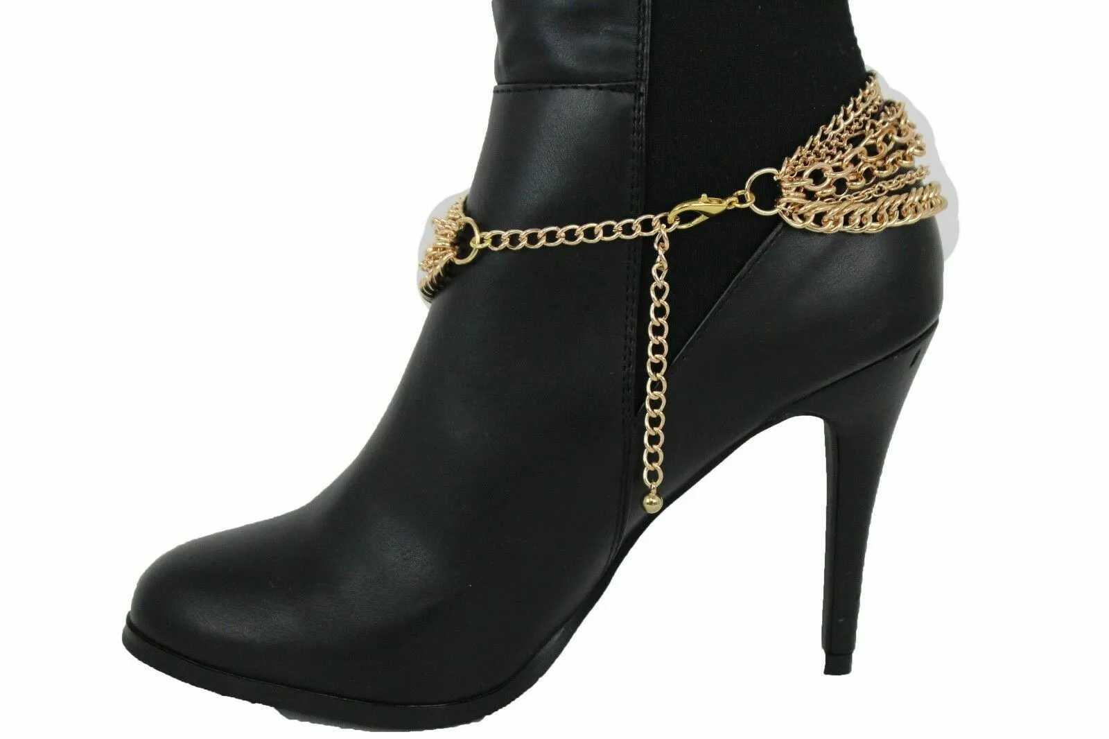 Classic Style Multi-Strand Gold Metal Boot Chain