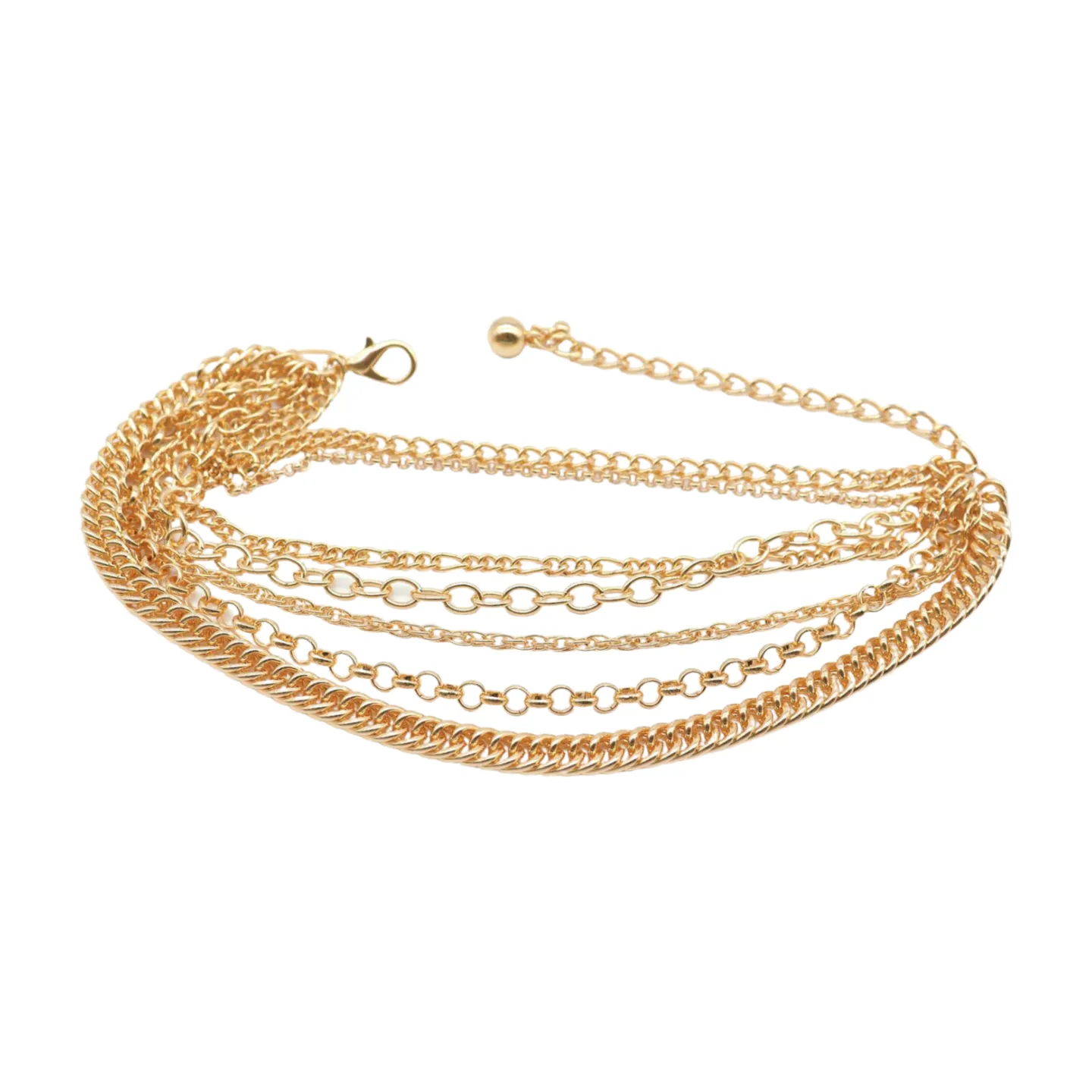 Classic Style Multi-Strand Gold Metal Boot Chain