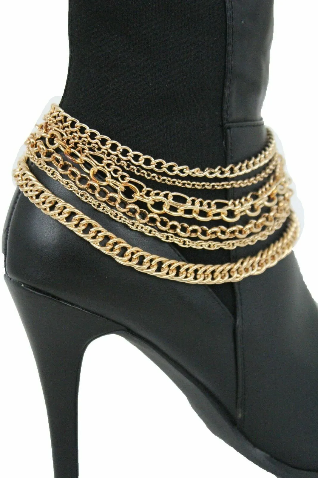 Classic Style Multi-Strand Gold Metal Boot Chain