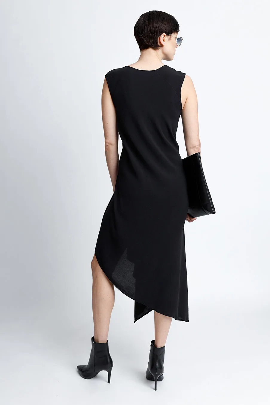 Convertible Midi Snap Dress - Black