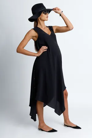 Convertible Midi Snap Dress - Black
