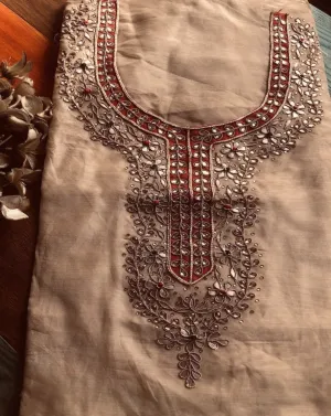 Cream Gota Patti Kurti