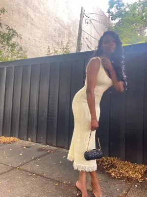 Cream Knit Maxi Dress