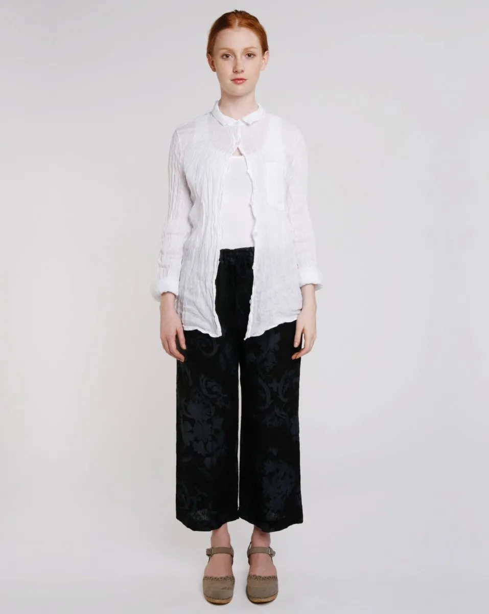 Crinkle Linen Button-Down
