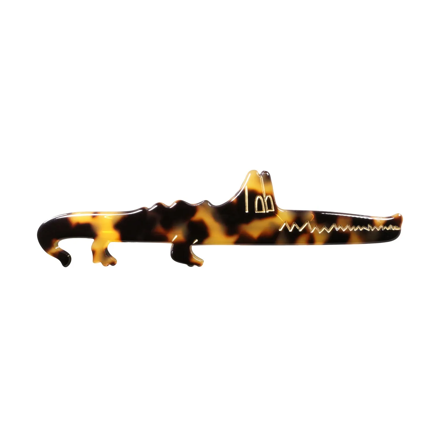 Crocodile Dark Tortoiseshell Hair Clip