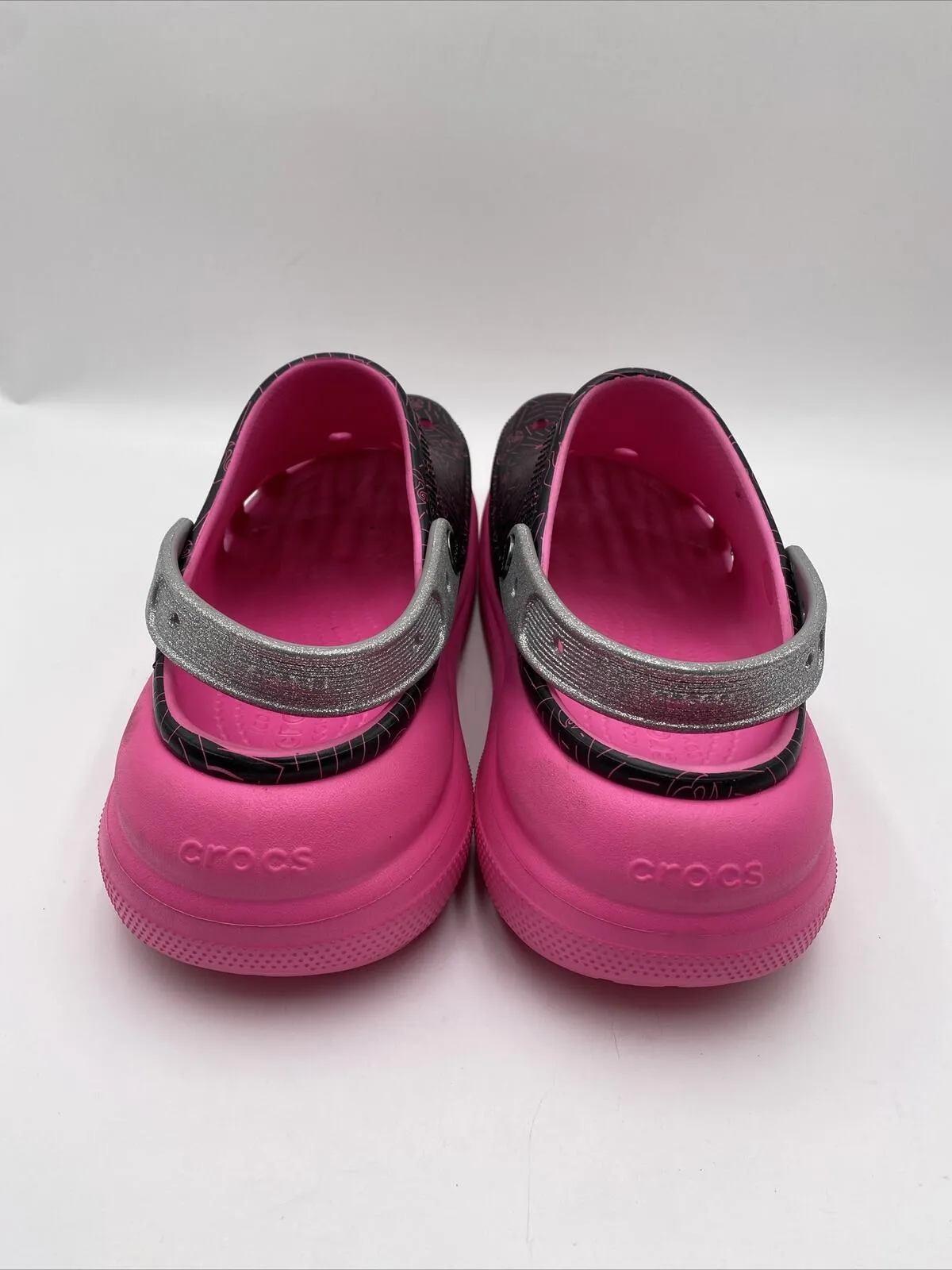 Crocs Crush Clog Barbie Black/Pink Size 12M - Very Good