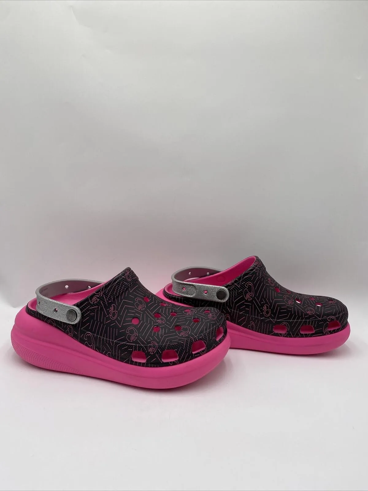 Crocs Crush Clog Barbie Black/Pink Size 12M - Very Good