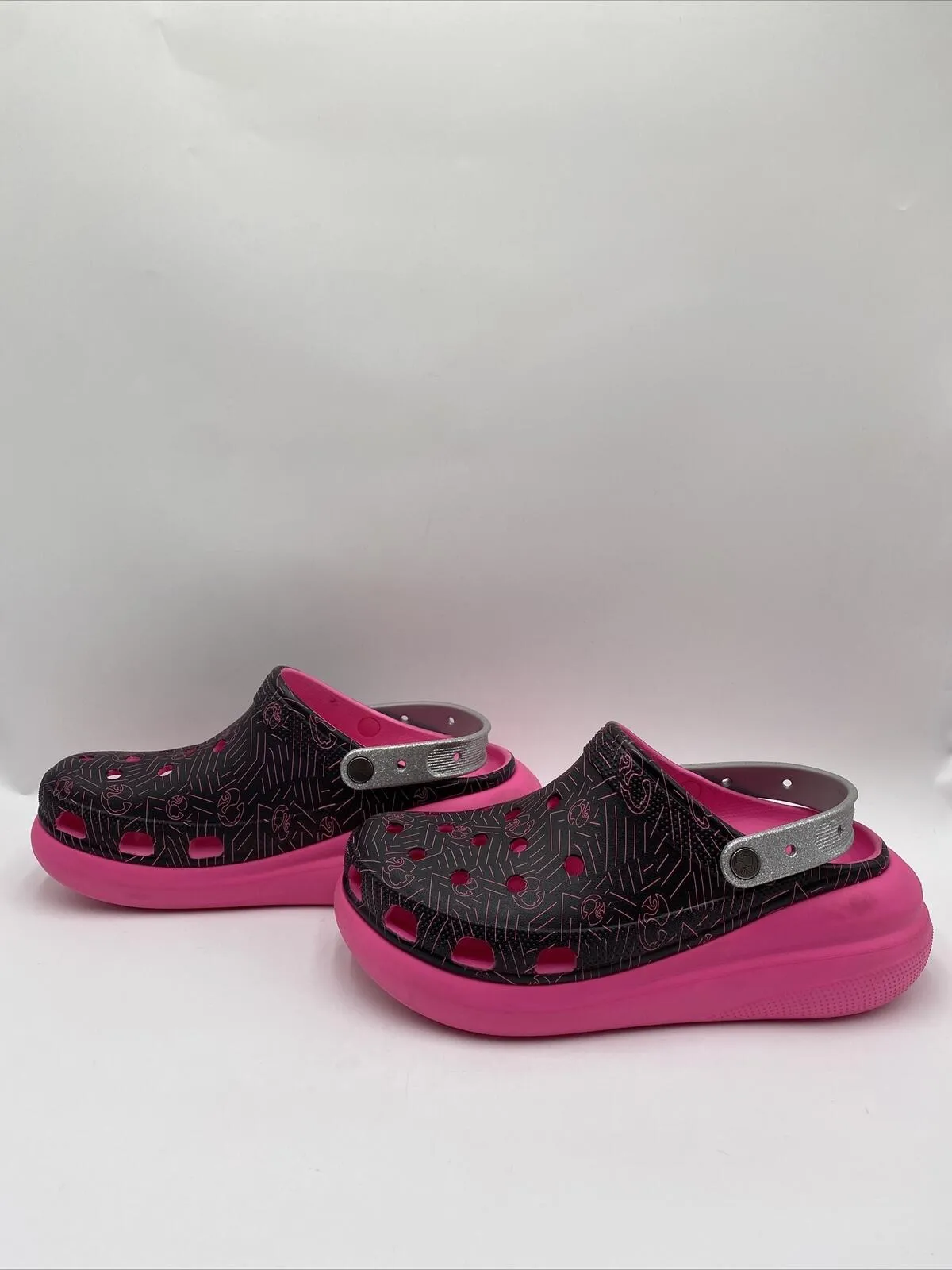 Crocs Crush Clog Barbie Black/Pink Size 12M - Very Good