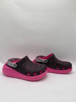 Crocs Crush Clog Barbie Black/Pink Size 12M - Very Good