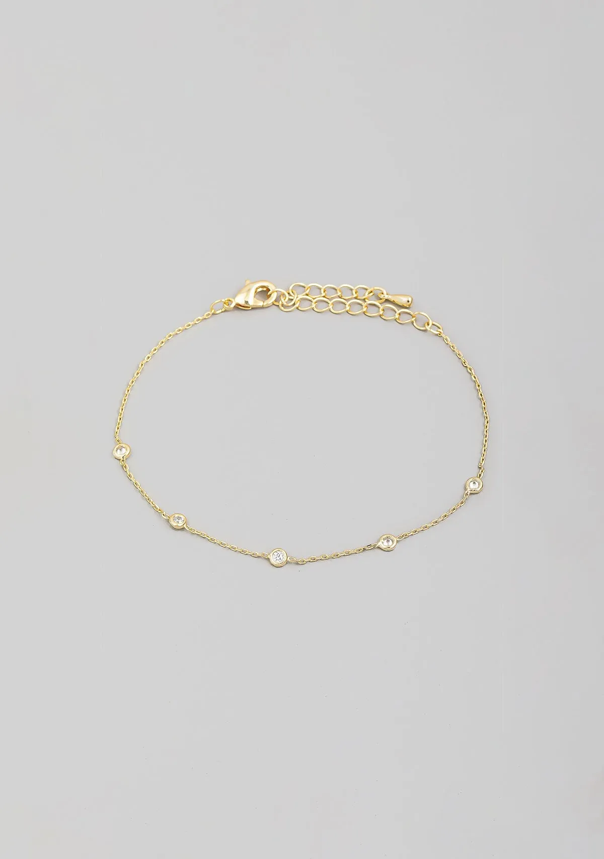 Dainty Rhinestone Bracelet Gold