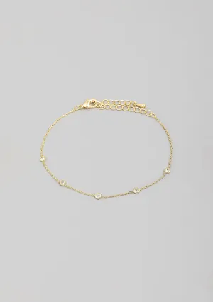 Dainty Rhinestone Bracelet Gold