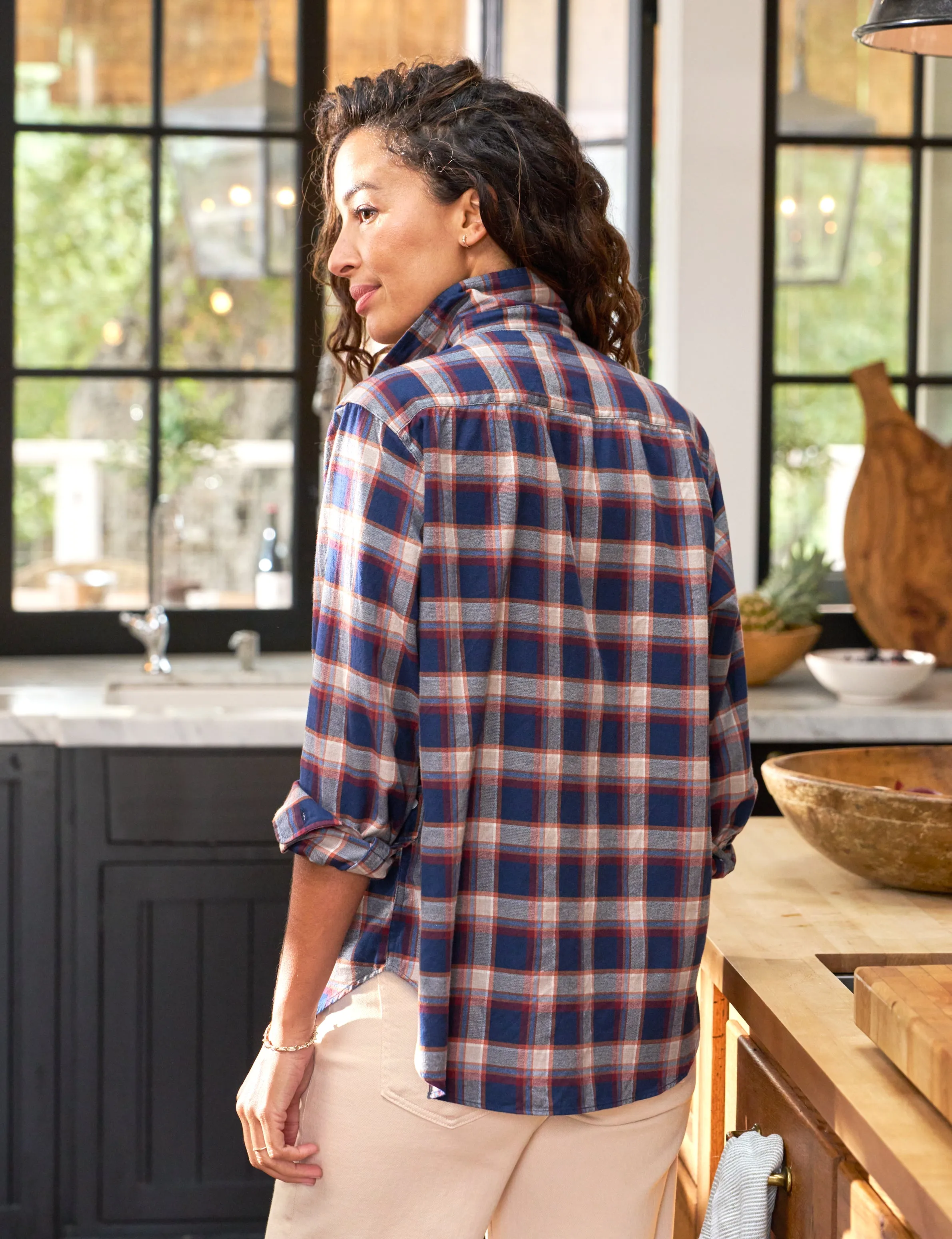 EILEEN Rust and Navy Plaid, Flannel