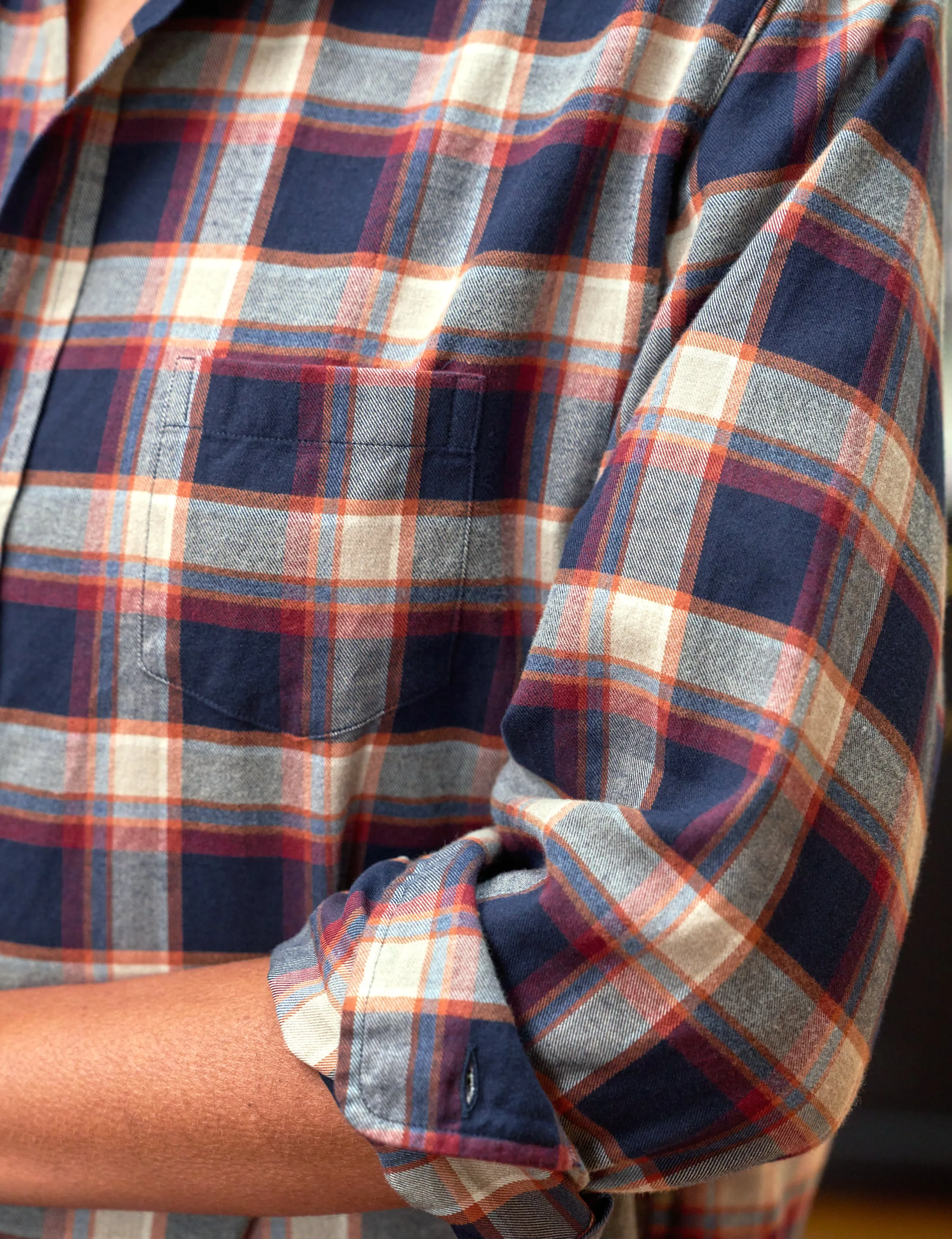EILEEN Rust and Navy Plaid, Flannel