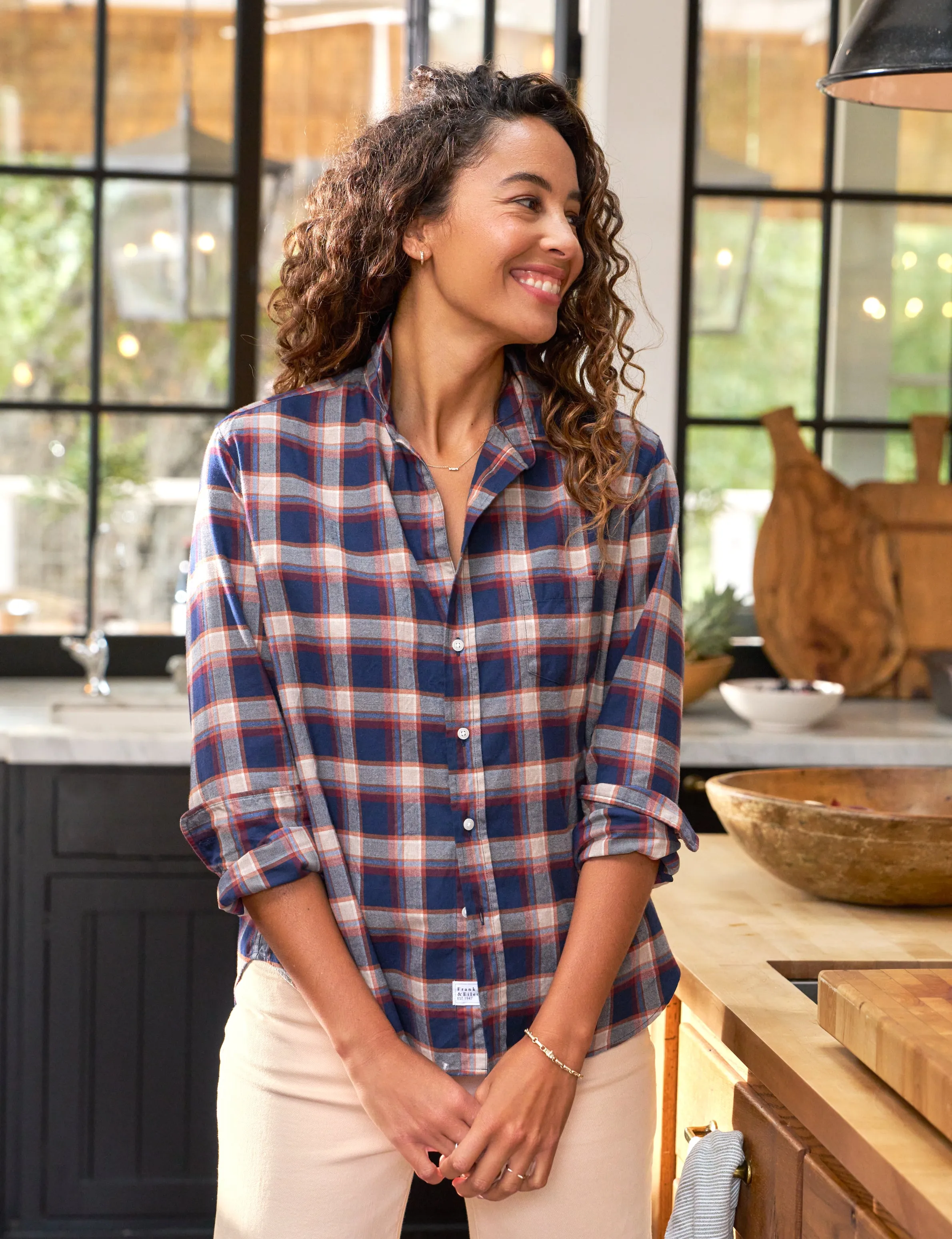 EILEEN Rust and Navy Plaid, Flannel