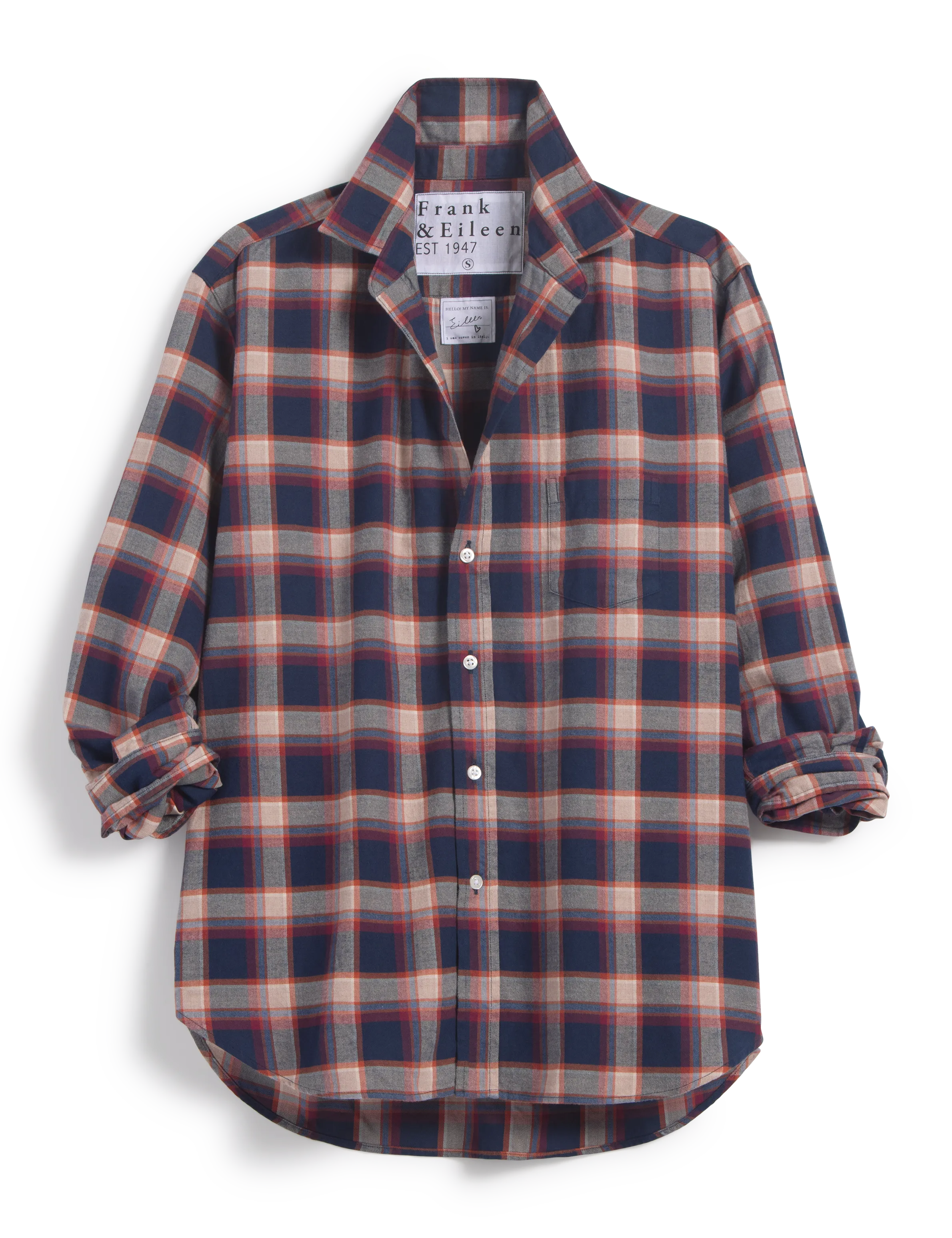 EILEEN Rust and Navy Plaid, Flannel