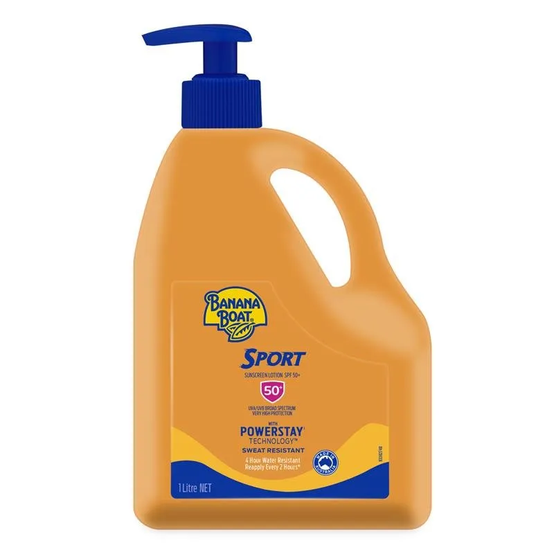 [Expiry: 05/2027] Banana Boat Sport Sunscreen SPF 50  Lotion 1 Litre