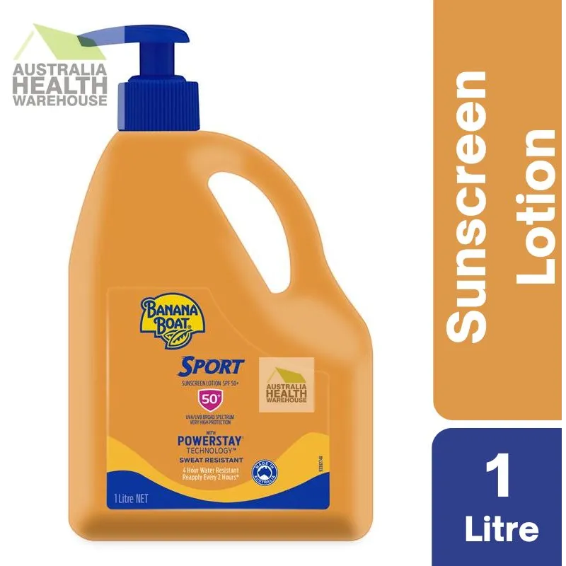 [Expiry: 05/2027] Banana Boat Sport Sunscreen SPF 50  Lotion 1 Litre