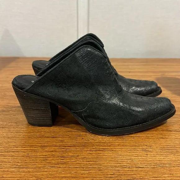 FREE PEOPLE Toluca Western Black Mule Size 40