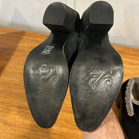 FREE PEOPLE Toluca Western Black Mule Size 40