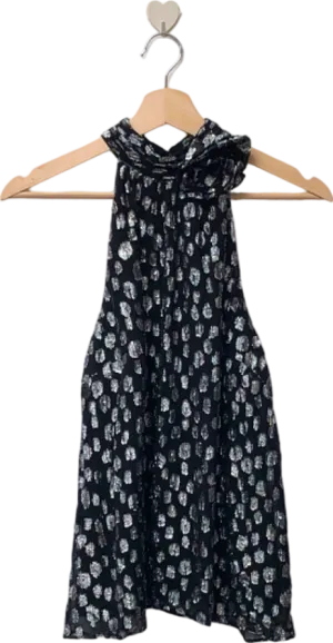 Friends Like These Black Polka Dot Halter Top UK 8