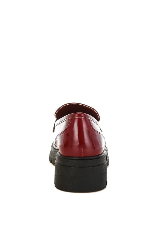 Gleam Stride Faux Leather Chunky Loafers
