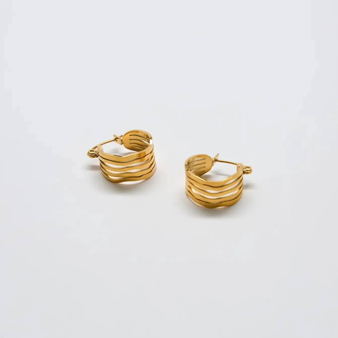 Gold Cut-Out Circle Hoop Earrings
