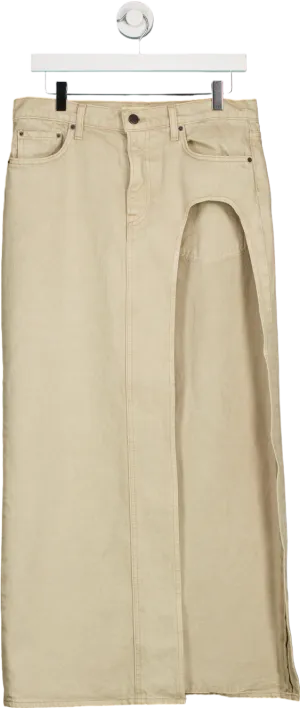 GRLFRND Beige Denim Maxi Skirt W27