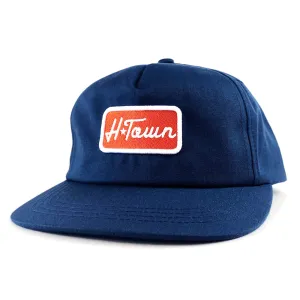 H-Town Badge | Unstructured 5-Panel Snapback Cap (Navy)