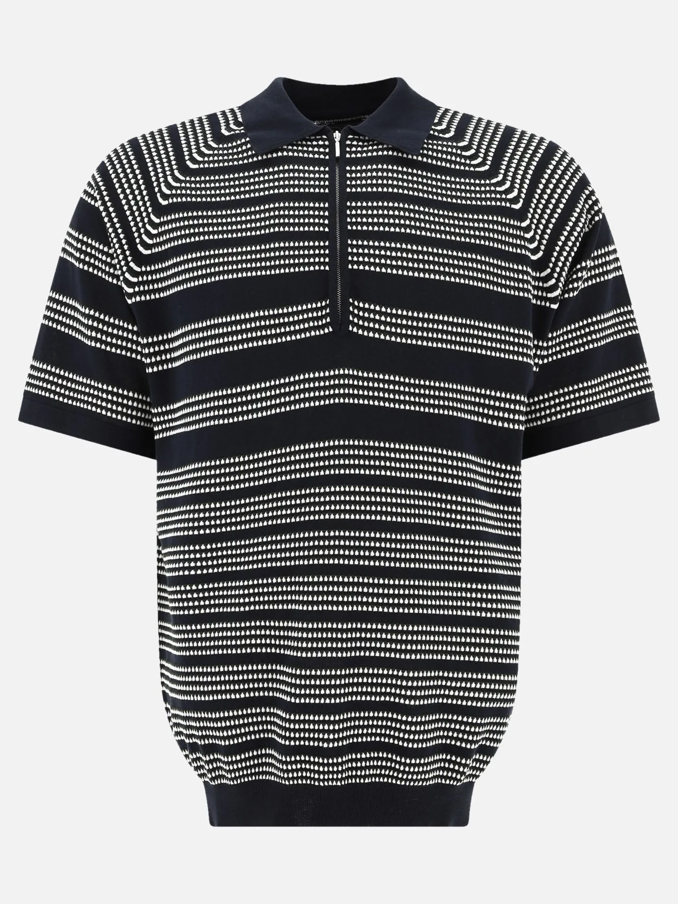 Half-zip jacquard polo shirt