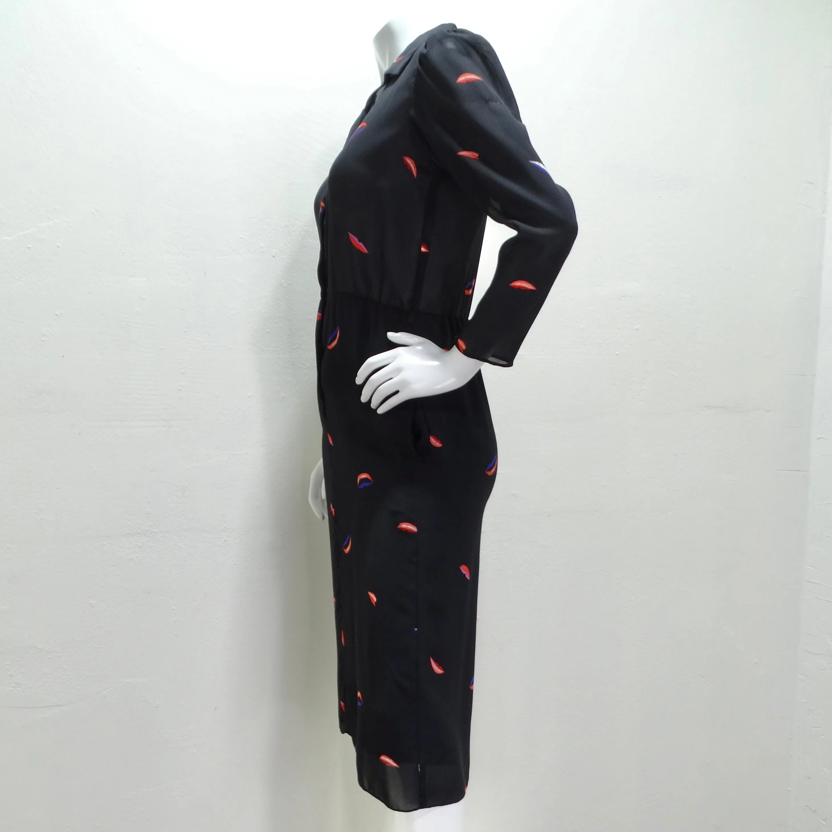 Hanae Mori 1980s Lips Print Dress