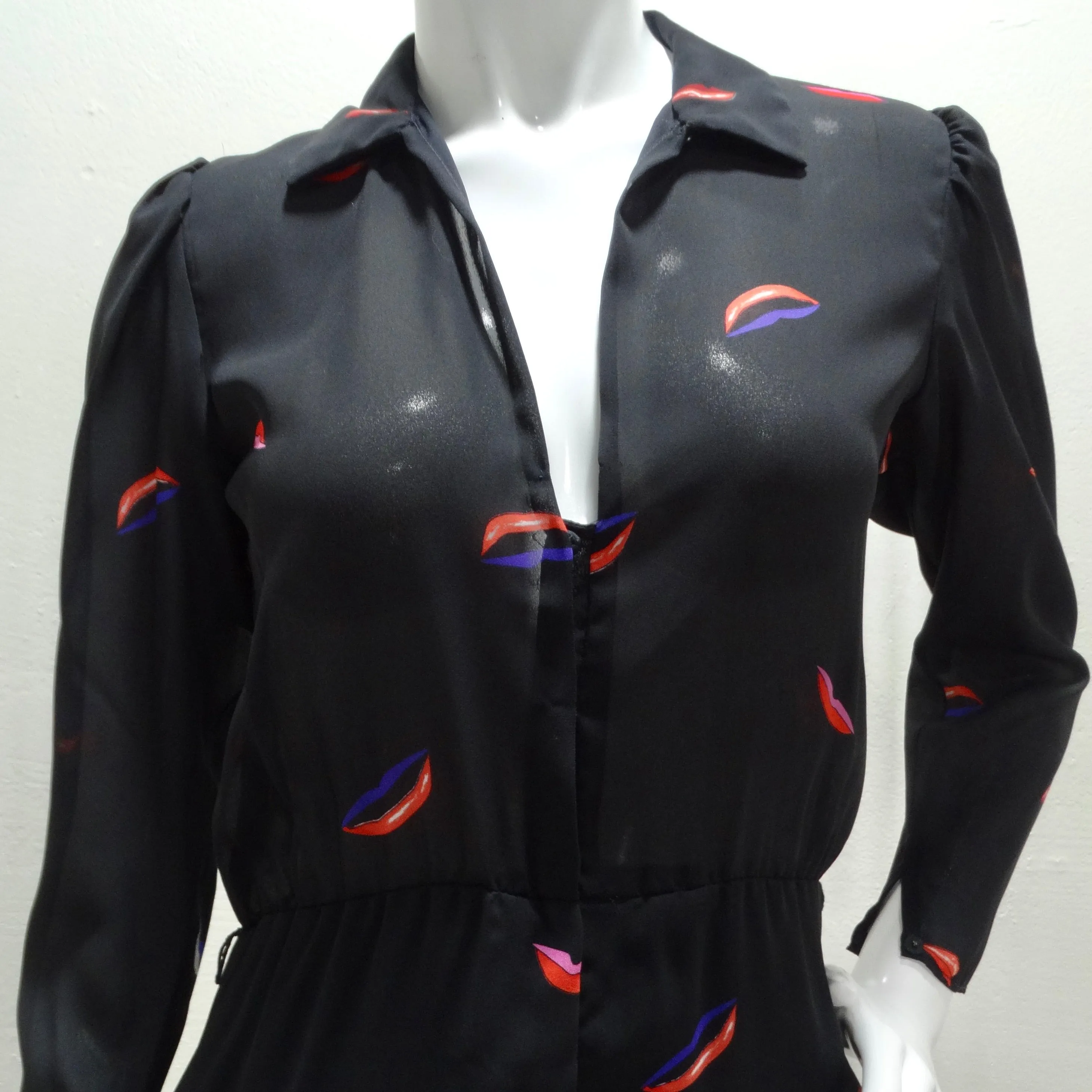 Hanae Mori 1980s Lips Print Dress