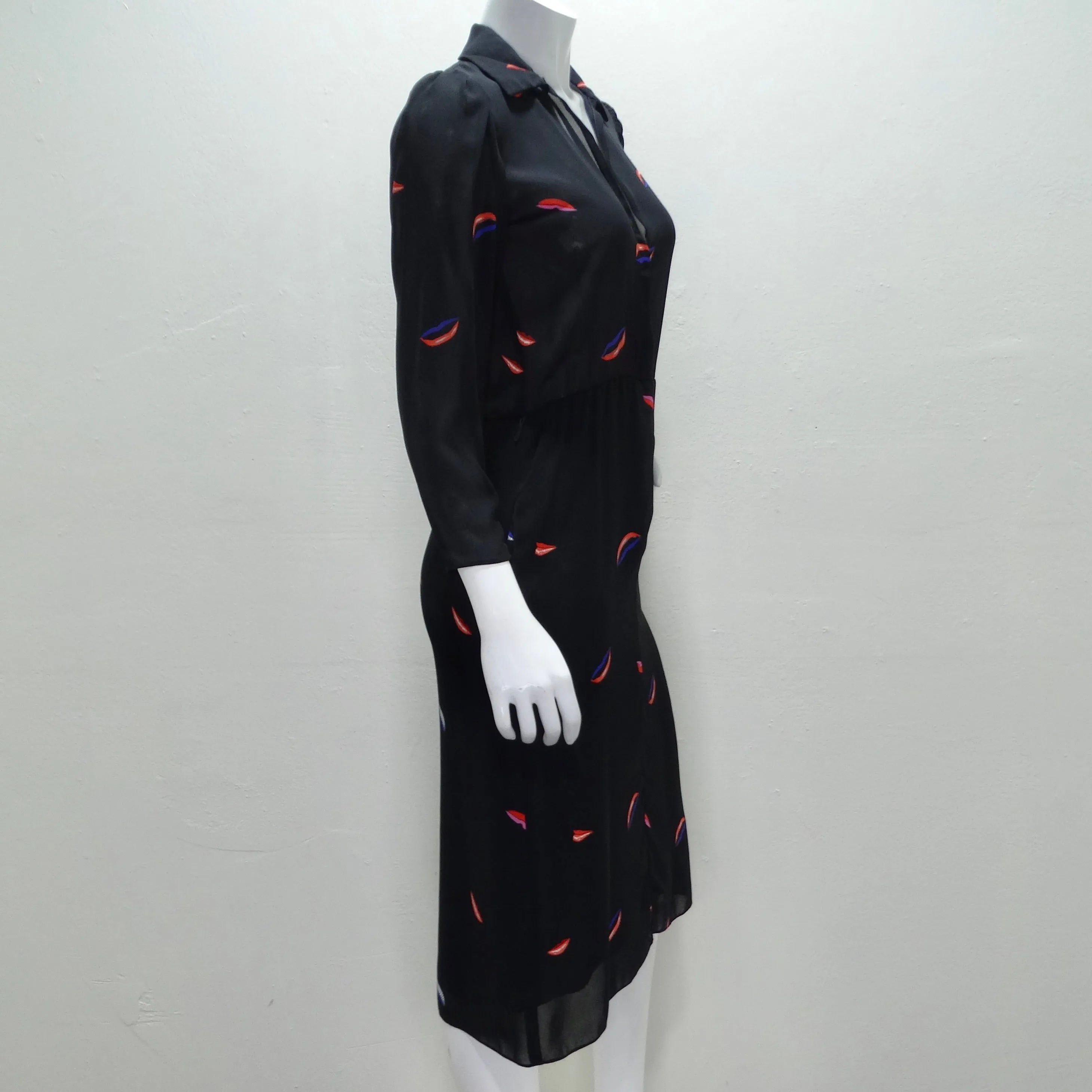 Hanae Mori 1980s Lips Print Dress