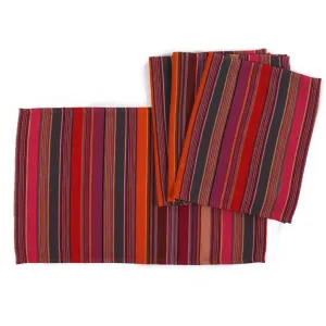 Hand Woven Striped Placemat Set | Berry Jubilee