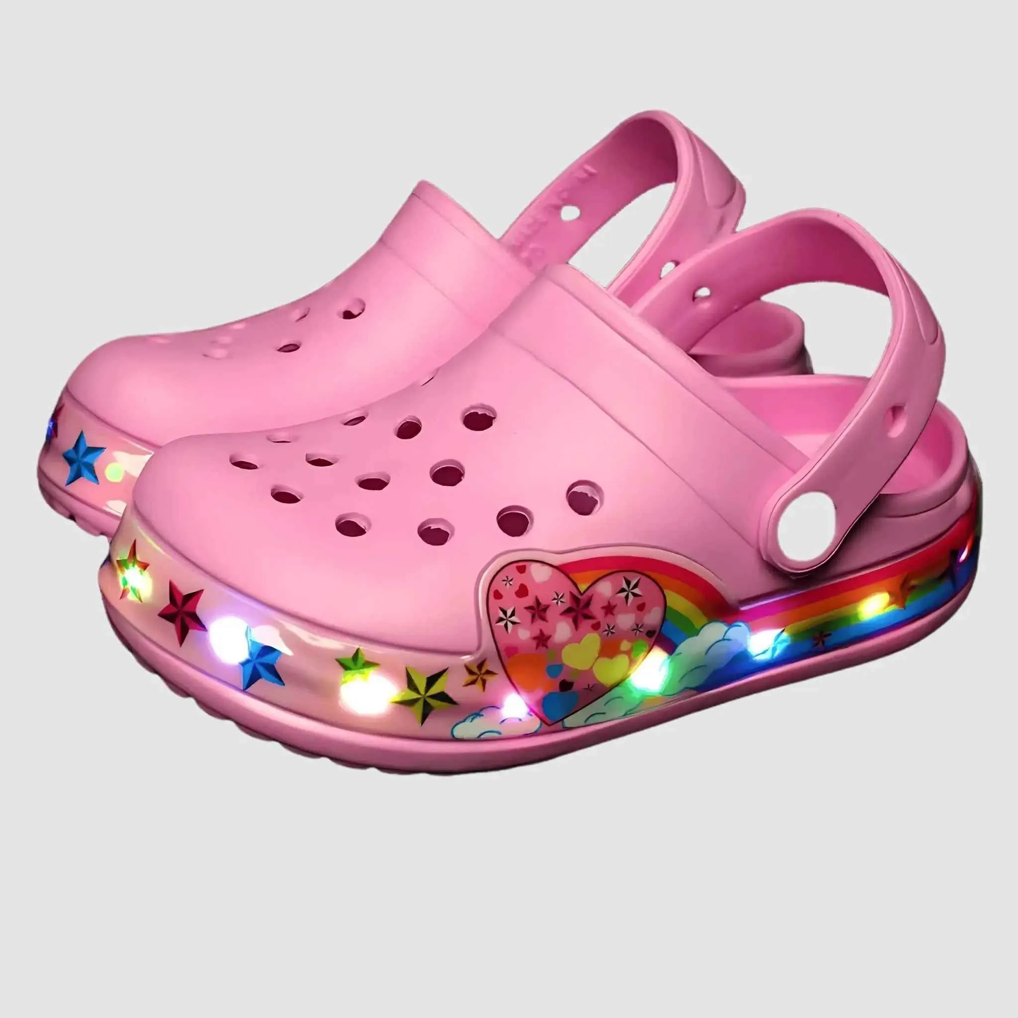 Heart LED Pink Clogs