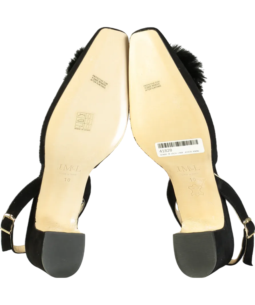 J. Mclaughlin Black Dita Suede Slingback Heels UK 7.5 EU 40.5 👠
